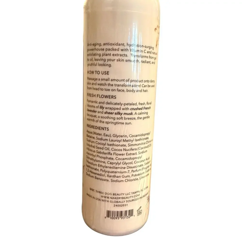 Nakery Beauty Hydra-C Oil-to-Foam Cleanser – Fresh Flowers8.45 fl oz New Sealed
